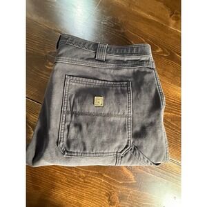 Coleman Mens Flannel Lined Canvas Work Pants Black Plaid 40x30 WPL 12902